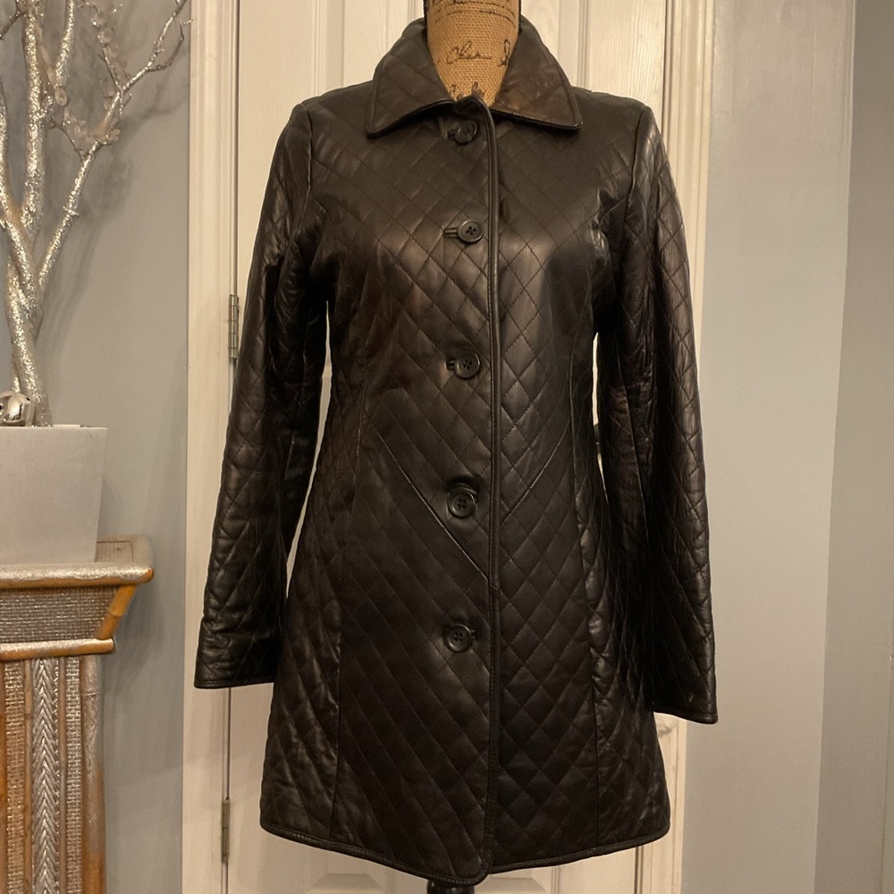 Neiman Marcus Leather Coat - Picture 4 of 7